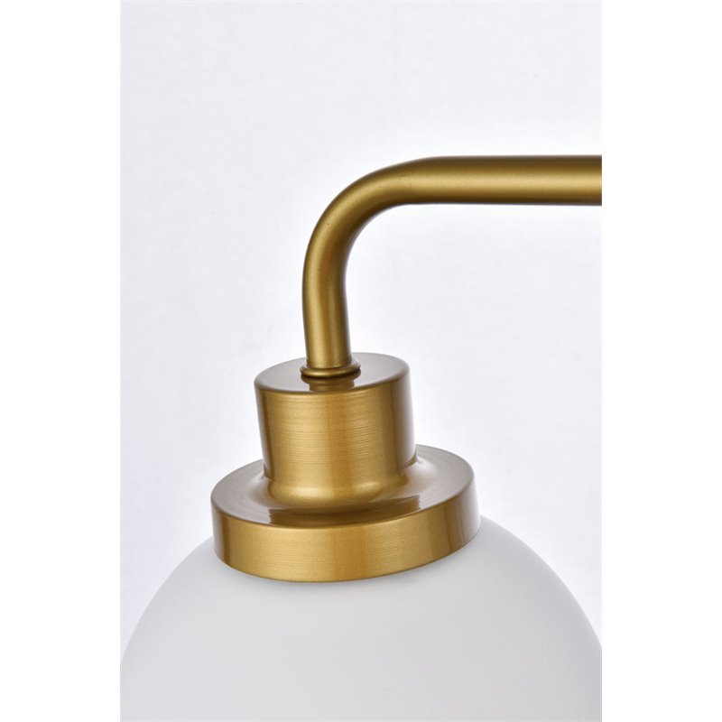 Maklaine Modern 2 - Light Metal Bath Sconce in Brass and Frosted