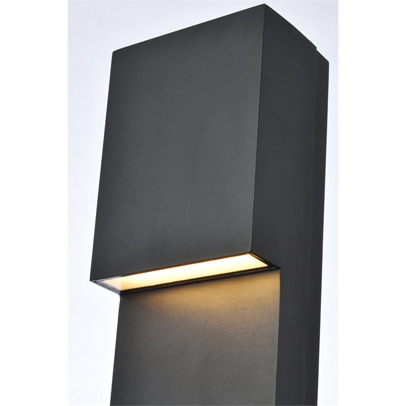 Maklaine Modern 1 - Light Aluminum LED Wall Sconce in Black Finish
