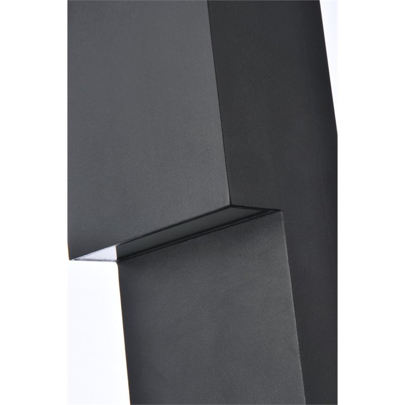 Maklaine Modern 1 - Light Aluminum LED Wall Sconce in Black Finish