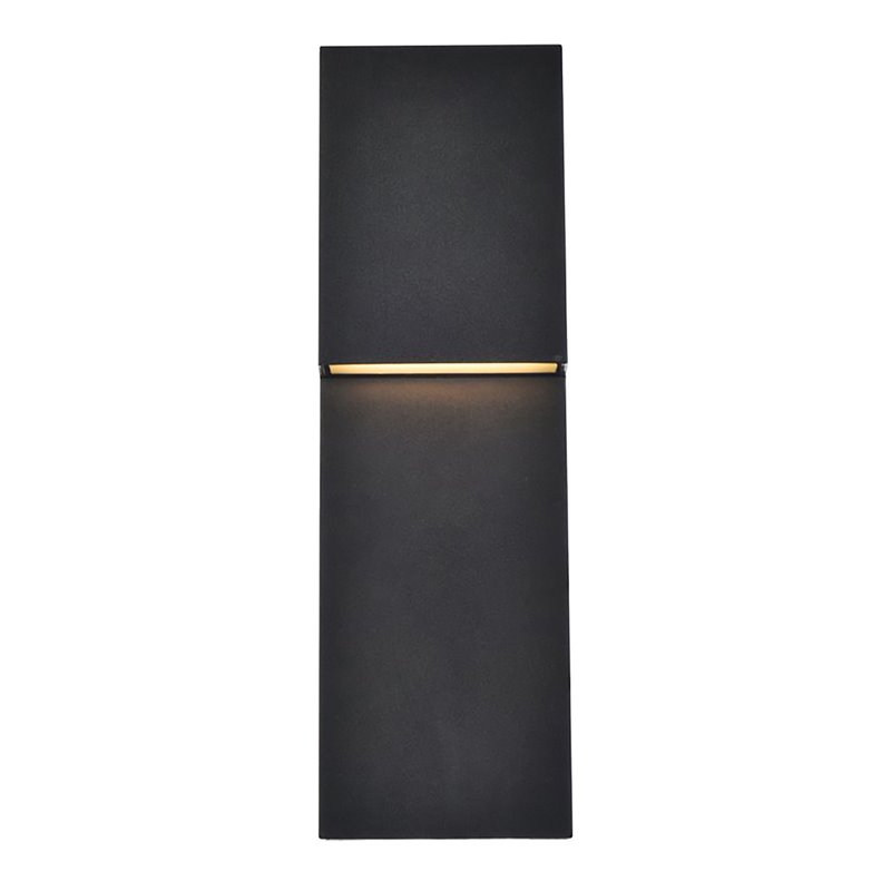 Maklaine Modern 1 - Light Aluminum LED Wall Sconce in Black Finish