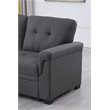 Maklaine Gray Linen Fabric Reversible Sleeper Sofa Storage Chaise