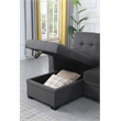 Maklaine Gray Linen Fabric Reversible Sleeper Sofa Storage Chaise