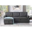 Maklaine Gray Linen Fabric Reversible Sleeper Sofa Storage Chaise