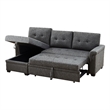 Maklaine Gray Linen Fabric Reversible Sleeper Sofa Storage Chaise