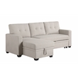 Maklaine Polyester Fabric Reversible Sleeper Sectional Sofa-Beige