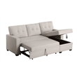 Maklaine Polyester Fabric Reversible Sleeper Sectional Sofa-Beige