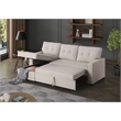 Maklaine Polyester Fabric Reversible Sleeper Sectional Sofa-Beige