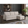 Maklaine Polyester Fabric Reversible Sleeper Sectional Sofa-Beige