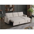 Maklaine Polyester Fabric Reversible Sleeper Sectional Sofa-Beige