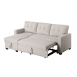 Maklaine Polyester Fabric Reversible Sleeper Sectional Sofa-Beige