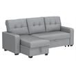 Maklaine Polyester Fabric Reversible Sleeper Sectional Sofa - Light Gray