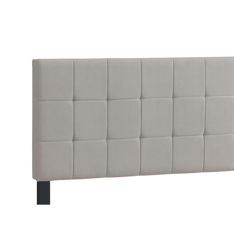 Maklaine Contemporary Upholstered Fabric Eastern King Panel Bed in Beige