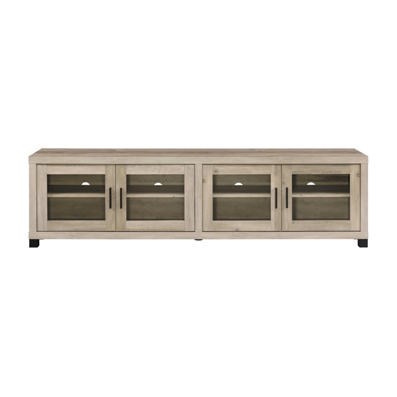 Maklaine MDF Antique Pine TV Stand Rectangular Adjustable Shelves 78.75
