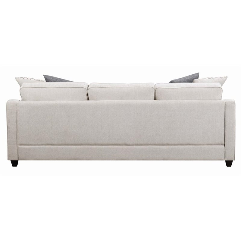 Maklaine Transitional Fabric Upholstered Sectional in Cream Finish