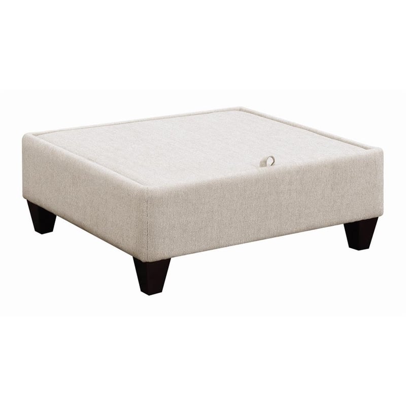 Maklaine Transitional Fabric Upholstered Sectional in Cream Finish