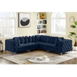 Maklaine Modern / Contemporary Navy Velvet Modular Sectional