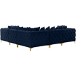 Maklaine Modern / Contemporary Navy Velvet Modular Sectional
