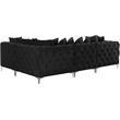 Maklaine Modern / Contemporary Black Velvet Modular Sectional