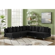Maklaine Modern / Contemporary Black Velvet Modular Sectional