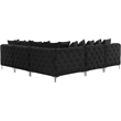 Maklaine Modern / Contemporary Black Velvet Modular Sectional