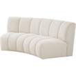 Maklaine Contemporary Cream Boucle Fabric 2pc. Modular Sectional