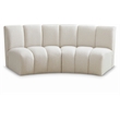 Maklaine Contemporary Cream Boucle Fabric 2pc. Modular Sectional