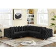 Maklaine Modern / Contemporary Black Velvet Modular Sectional