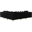 Maklaine Modern / Contemporary Black Velvet Modular Sectional