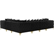 Maklaine Modern / Contemporary Black Velvet Modular Sectional