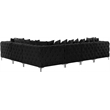 Maklaine Modern / Contemporary Black Velvet Modular Sectional