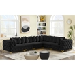 Maklaine Modern / Contemporary Black Velvet Modular Sectional