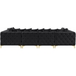 Maklaine Modern / Contemporary Black Velvet Modular Sectional
