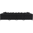 Maklaine Modern / Contemporary Black Velvet Modular Sectional