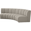 Maklaine Contemporary Brown Boucle Fabric 3pc. Modular Sectional