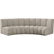 Maklaine Contemporary Brown Boucle Fabric 3pc. Modular Sectional