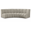 Maklaine Contemporary Brown Boucle Fabric 3pc. Modular Sectional
