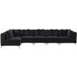Maklaine Modern / Contemporary Black Velvet Modular Sectional