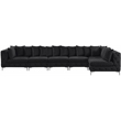 Maklaine Modern / Contemporary Black Velvet Modular Sectional
