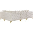 Maklaine Modern / Contemporary Cream Velvet Modular Sectional