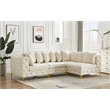 Maklaine Modern / Contemporary Cream Velvet Modular Sectional