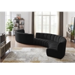 Maklaine Contemporary Black Boucle Fabric 8pc. Modular Sectional