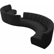 Maklaine Contemporary Black Boucle Fabric 8pc. Modular Sectional