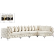 Maklaine Modern / Contemporary Cream Velvet Modular Sectional