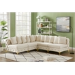 Maklaine Modern / Contemporary Cream Velvet Modular Sectional
