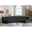 Maklaine Contemporary Black Boucle Fabric 4pc. Modular Sectional