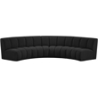 Maklaine Contemporary Black Boucle Fabric 4pc. Modular Sectional
