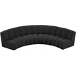 Maklaine Contemporary Black Boucle Fabric 4pc. Modular Sectional