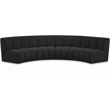 Maklaine Contemporary Black Boucle Fabric 4pc. Modular Sectional