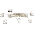 Maklaine Modern / Contemporary Cream Velvet Modular Sectional
