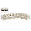 Maklaine Modern / Contemporary Cream Velvet Modular Sectional